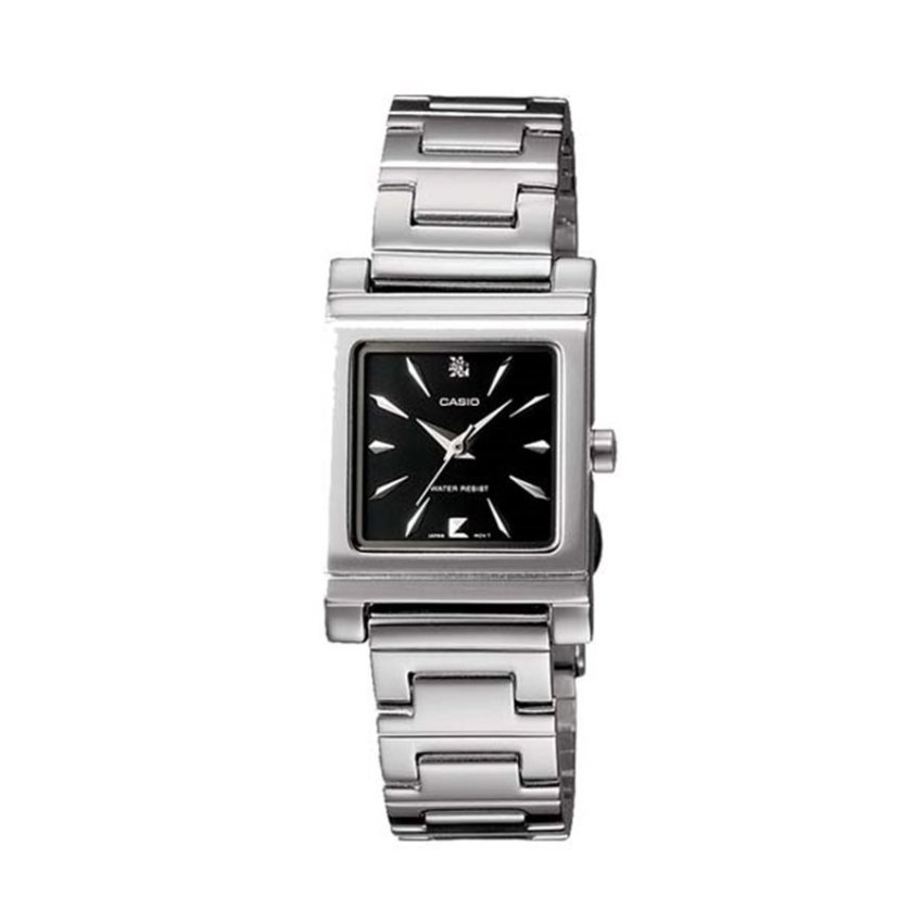 CASIO Standard รุ่น LTP-1237D-1A2DF สีเงิน หน้าปัดดำ สายสแตนเลส สินค้าของเเท้ รับประกันศูนย์ CMG