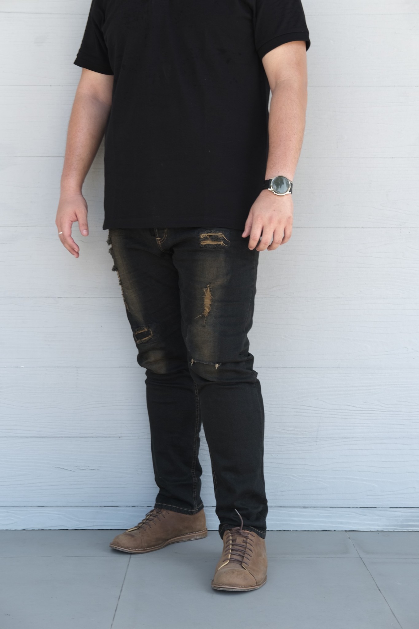 กางเกงยีนส์ ไซส์ใหญ่ ยีนส์เดฟ ผ้ายืด สียีนส์ดำสนิม กางเกงคนอ้วน ผู้ชายอ้วน 40-54" #232 #732