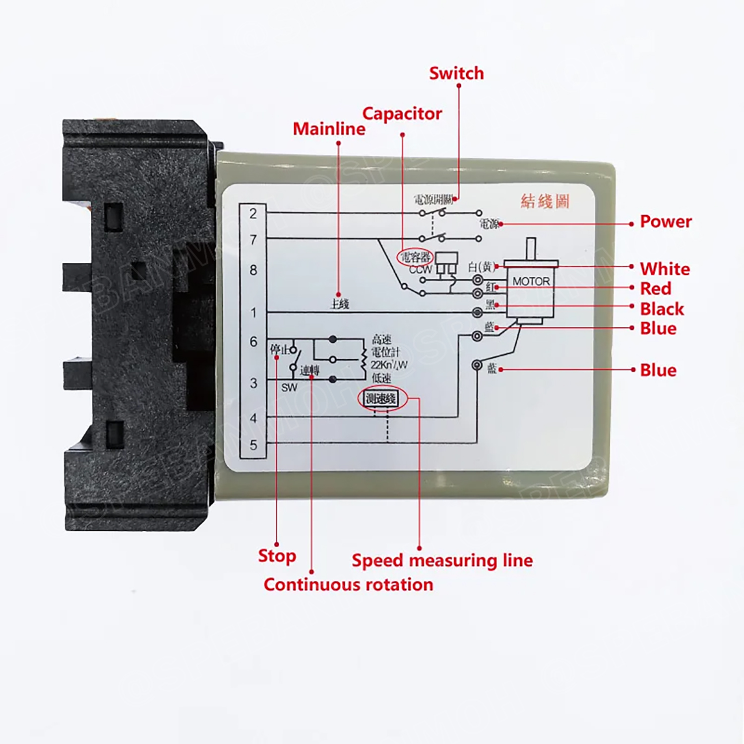 [ 1 ชิ้น ] SS-22 อุปกรณ์ควบคุมความเร็วมอเตอร์ Speed Control Unit 220V 240V AC Motor Speed Control Switch Ohm Potentiometer ชุดปรับรอบมอเตอร์ Motor Speed Pinpoint Regulator Controller ชุดคอนโทรลรอบมอเตอร์