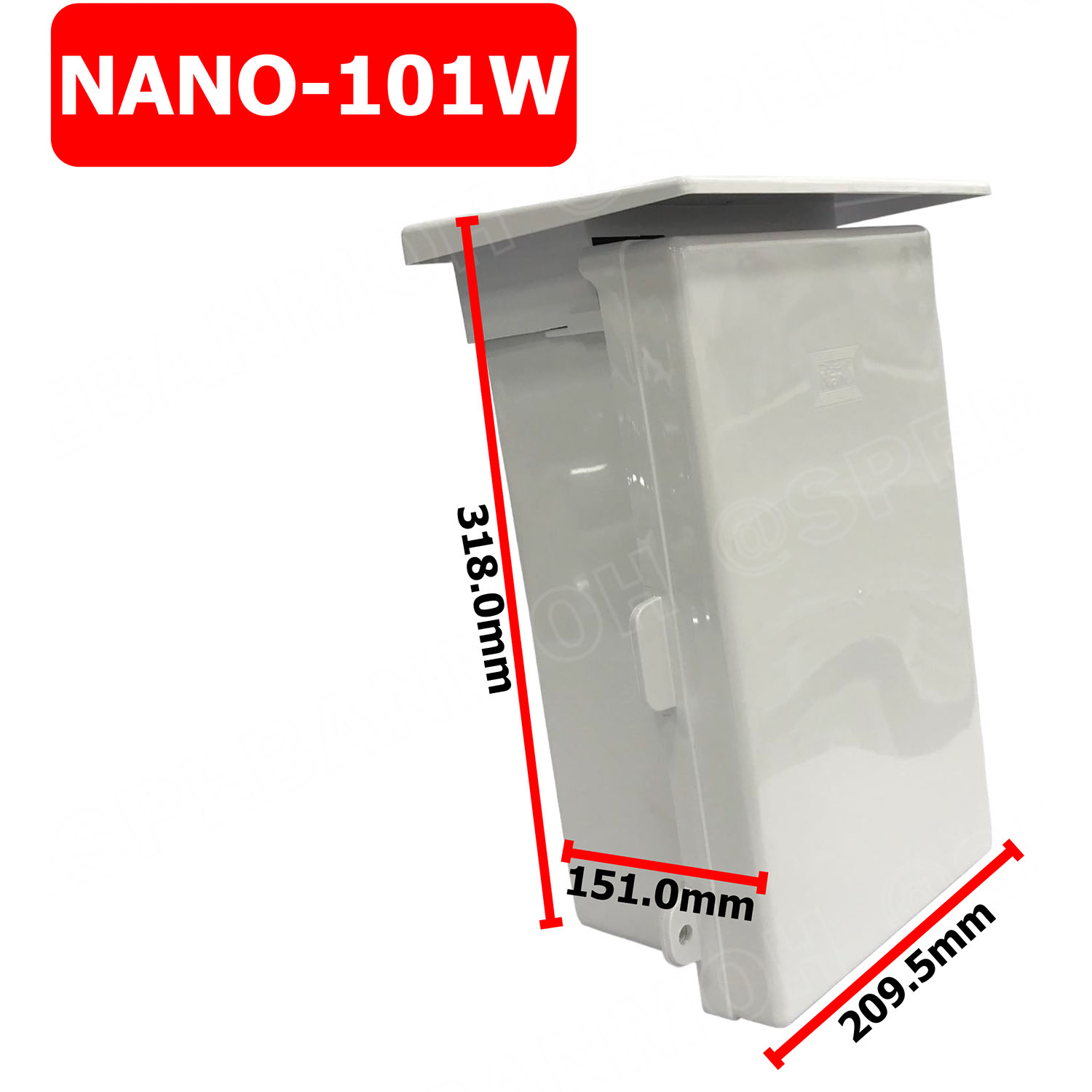 [ 1ชิ้น ] NANO-101W Nano ตู้กันฝนพลาสติก กันน้ำ ขนาด 209.5 x 318 x 151 mm ตู้คอนโทรลกันน้ำ Electrical control Box ตู้ไฟสวิทช์บอร์ด กันละออง ขนาด 8x12.5x6 นิ้ว ตู้กันน้ำพลาสติก Electric Enclosure Water Proof Box NANO-101W