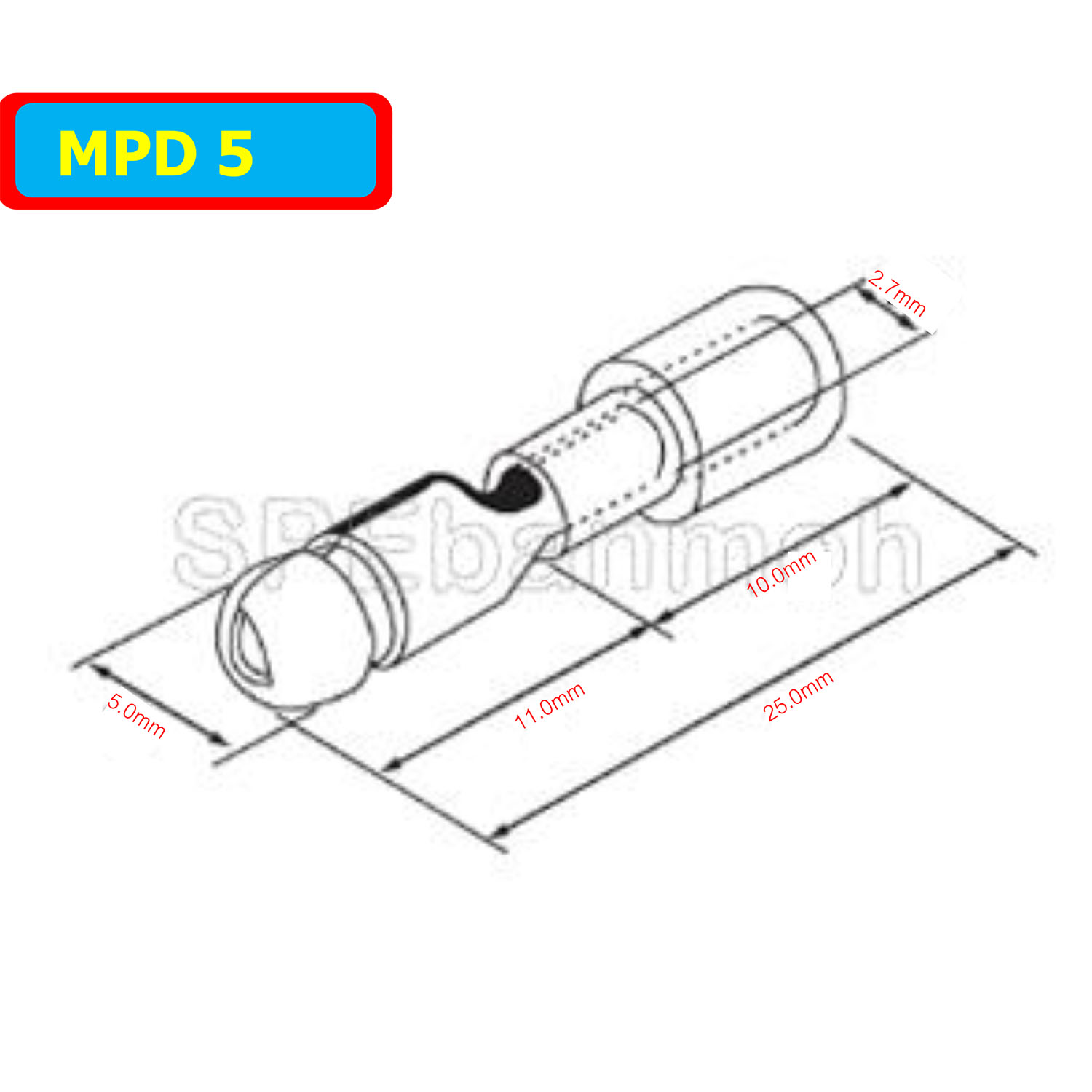 [ 100คู่/ถุง ] FRD 5 + MPD 5 หางปลาเสียบกลม ตัวผู้ + เมีย หุ้มฉนวน สำหรับสาย 4.0-6.0 mm2 12-10awg หางปลาหุ้มฉนวน Crimping Terminal หางปลาเสียบกลม ตัวผู้ Male + ตัวเมีย Female เทอร์มินอลต่อสาย ขั้วต่อสายไฟ Insulated Terminal ตัวต่อสาย หุ้มฉนวน ข้อต่อสายแบบ