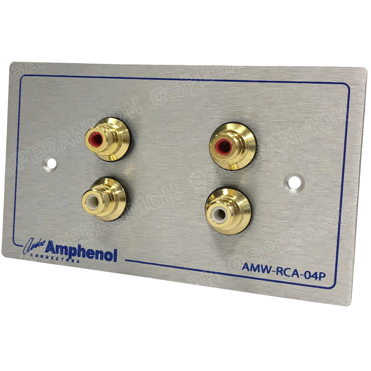 [ 1ชุด ] AMW-RCA-04P ชุดเพลทแอมฟีนอล Amphenol Audio Outlet Panel Aluminium with RCA 4 Port เพลท 4ช่อง RCA เพลทแอมฟินอล คอนเน็คเตอร์ อาร์ซีเอ Amphenol Plate อุปกรณ์เครื่องเสียง Audio Accessories เพลทเครื่องเสียง