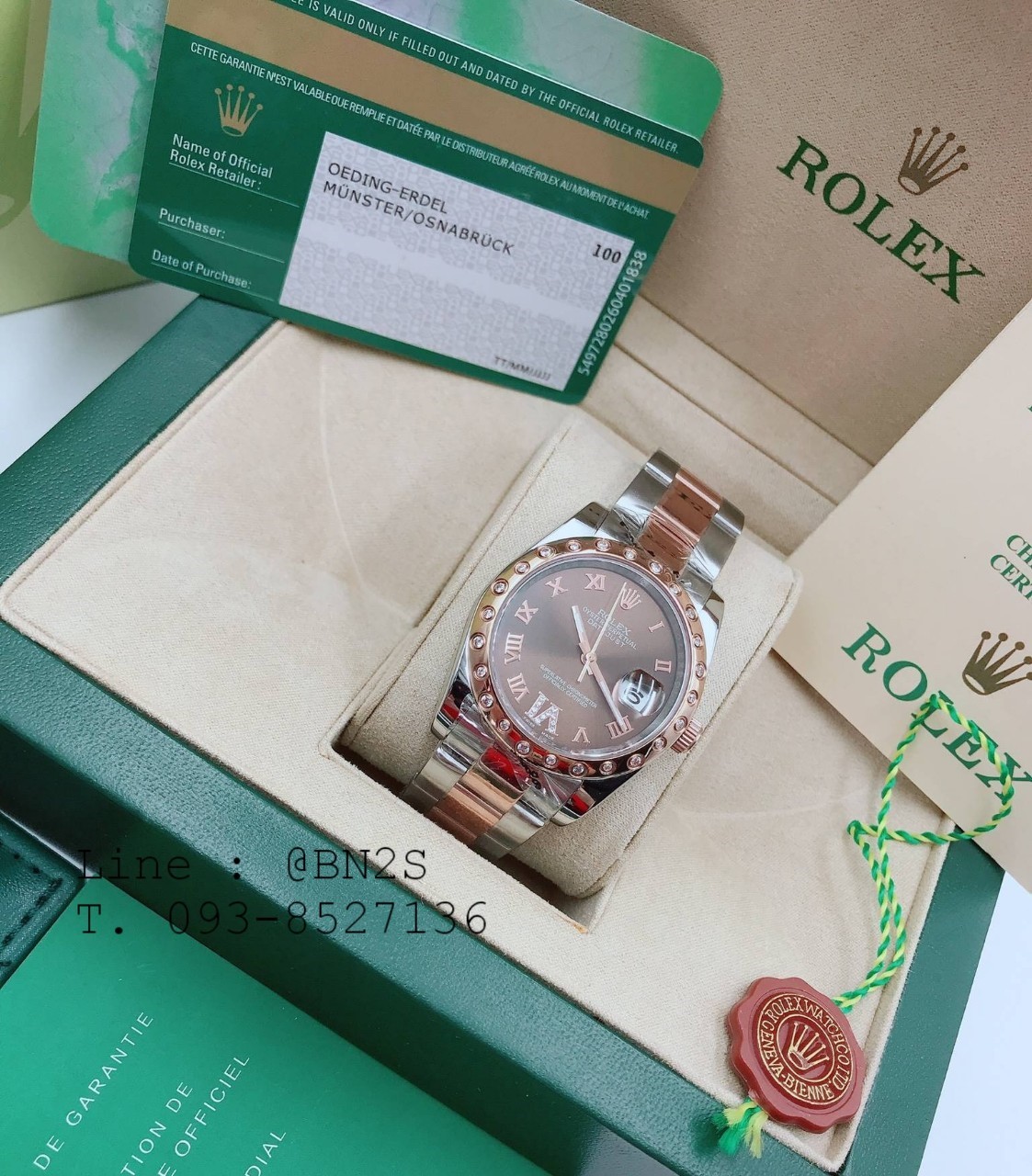 ROLEX DATEJUST Watch หน้าปัดล้อมเพชร มาพร้อมกล่องครบชุดตามรูป
