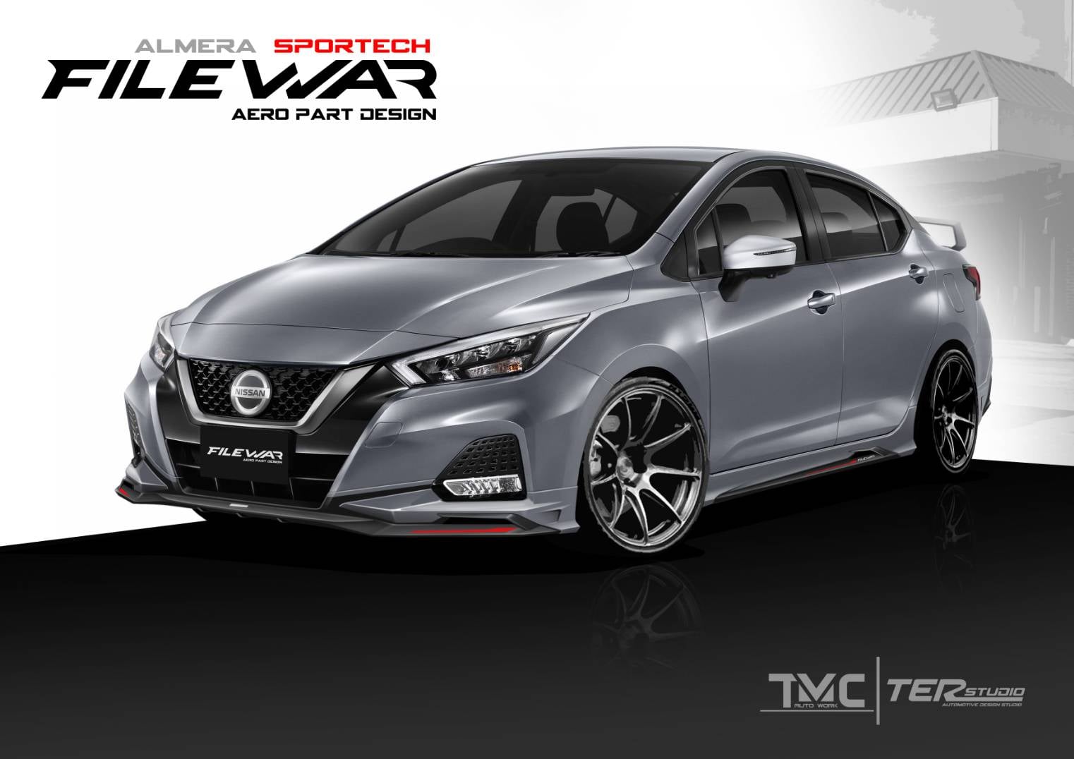 ชุดแต่งสเกิร์ตรอบคัน FILE WAR : ALMERA SPORT TECH 2021