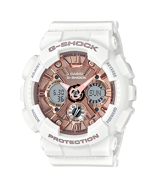CASIO G-SHOCK Mini รุ่น GMA-S120MF-7A2DR สีขาว พิ้งค์โกลด์