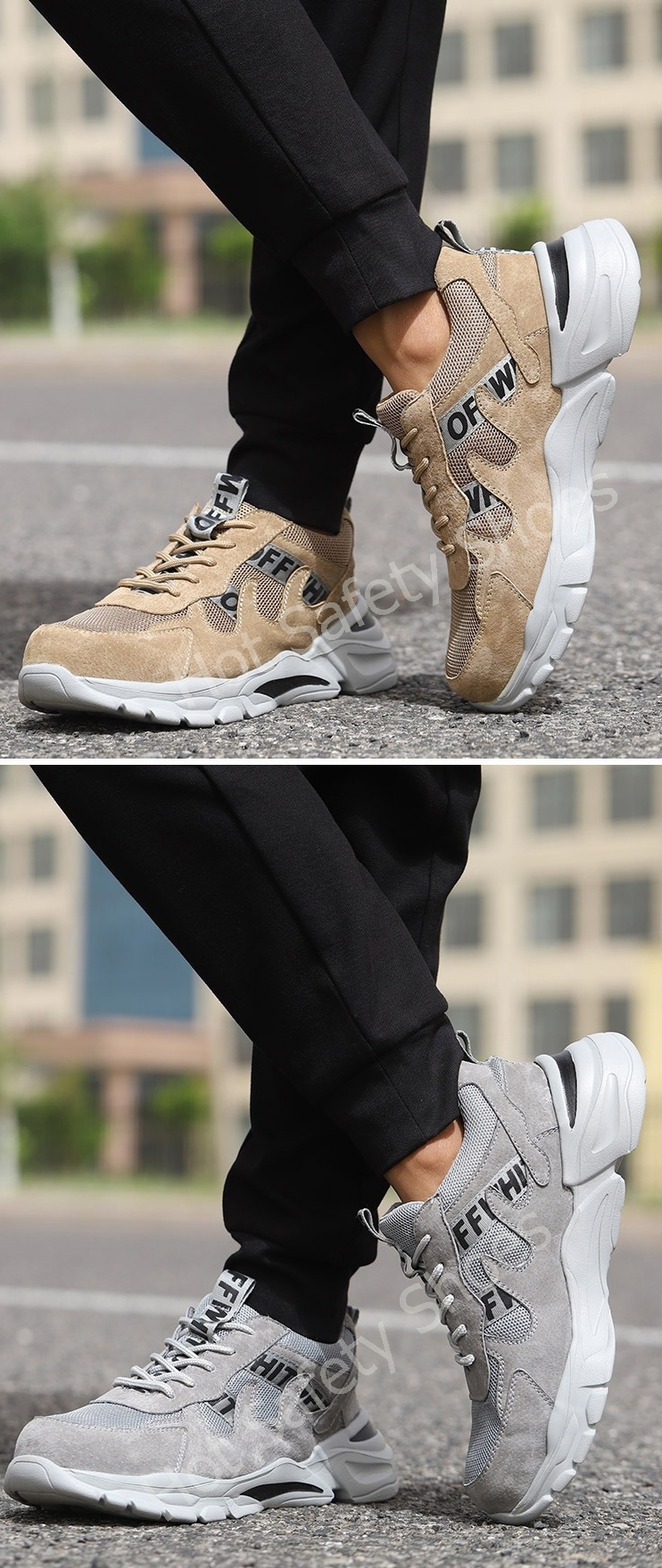 HOT SPORT NO.11 Safety shoes รองเท้าเซฟตี้ รองเท้าหัวเหล็ก รองเท้านิรภัย รองเท้าเซฟตี้sport ดีไซส์สวย พื้นนุ่มเ ผ้าใบผสมหนัง