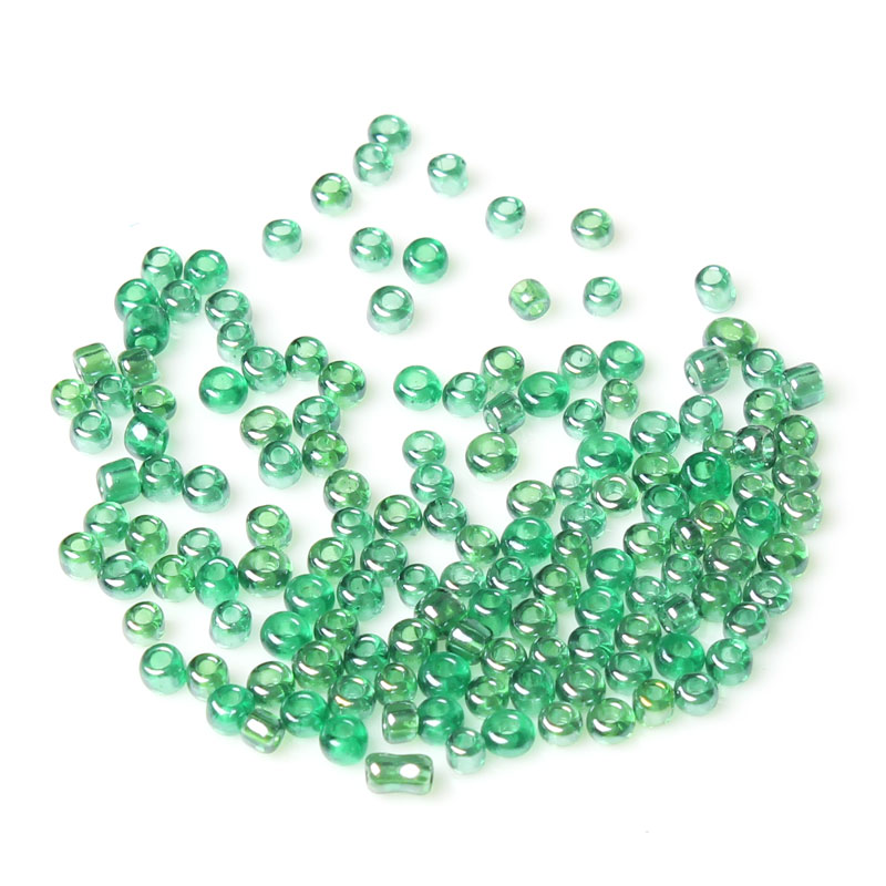 Seed beads ลูกปัดแก้วเม็ดเล็ก 8/0 ขนาด 3x2mm สีเขียวมะกอกหนัก 450 กรัม (ประมาณ 18750 เม็ด)
