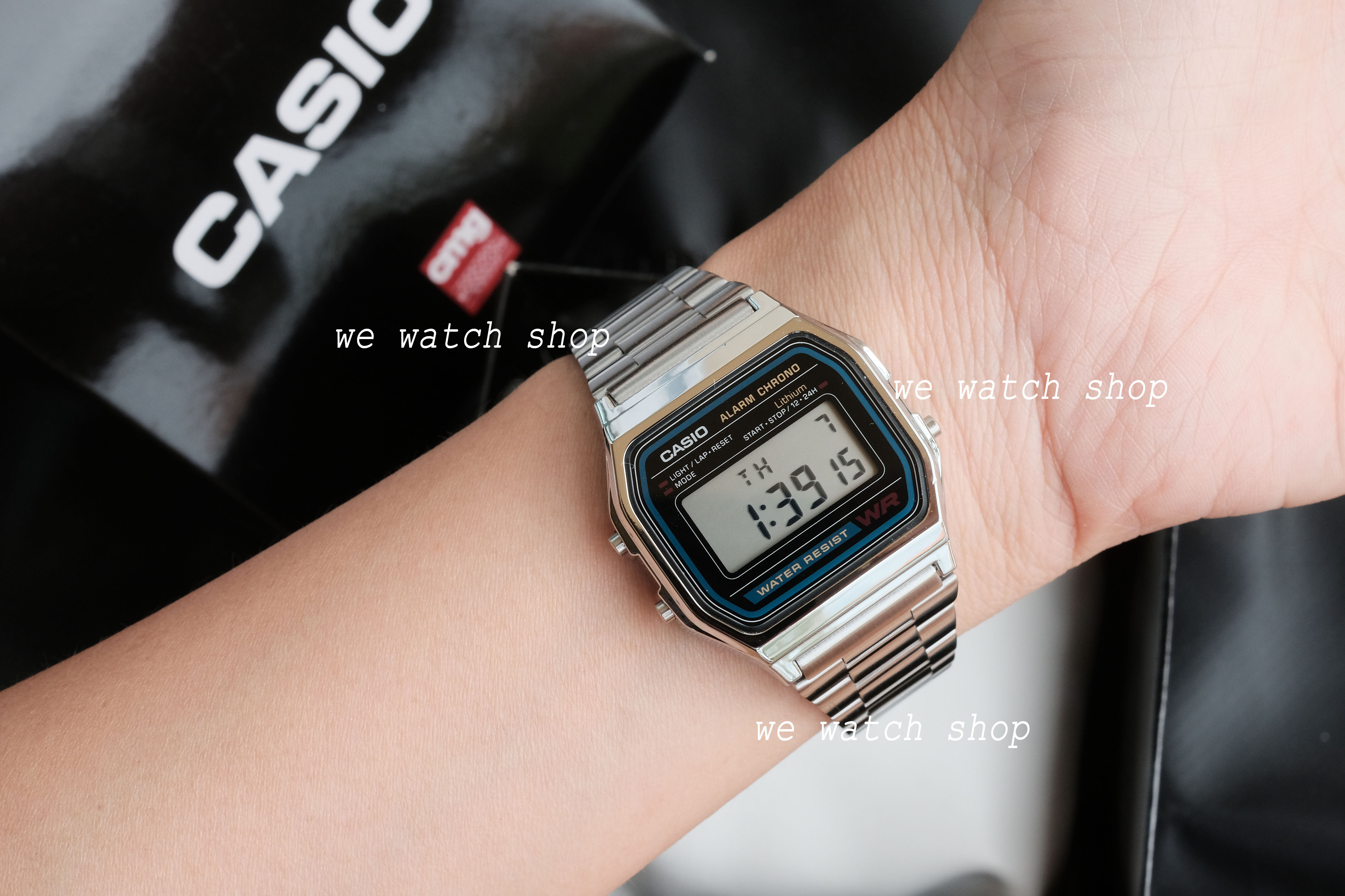 CASIO Classic รุ่น A158WA-1DF สีเงิน สายสแตนเลส สินค้าของเเท้ รับประกันศูนย์ CMG