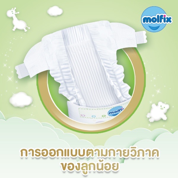 Molfix ผ้าอ้อมเด็ก โมลฟิกซ์ เนเชอรัล NB~XXL