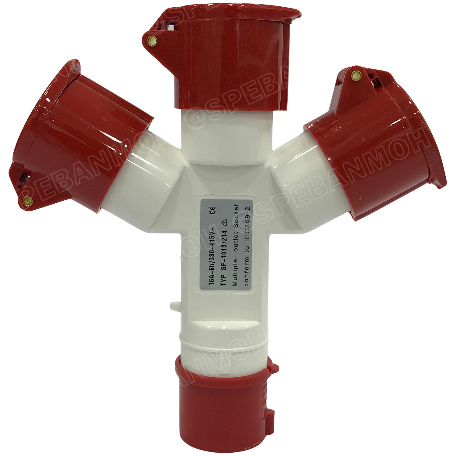 SF-1014 พาวเวอร์ปลั๊ก 3ทาง 4ขา 16A 415V 3P+E IP44 ผู้1 เมีย3 380V Line + Neutral + Ground พาเวอร์ปลั๊ก 16แอมป์ 380โวลต์ ปลั๊กไฟสนาม POWER PLUG MULTIPLE-OUTLET SOCKET ปลั๊กพาวเวอร์สามทาง เข้า 1 ออก 3 3P+E 16A 220VAC ปลั๊กอุตสาหกรรม ปลั๊กพาวเวอร์สามทาง 380V