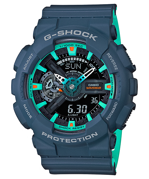 CASIO G-SHOCK รุ่น GA-110CC-2ADR สีฟ้า เขียว สายทูโทน สินค้าใหม่ ของแท้ รับประกันศูนย์ CMG