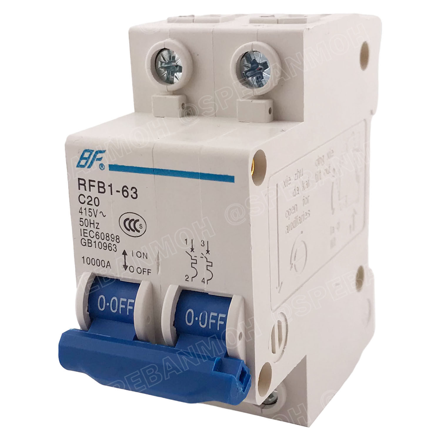 [ 1ชิ้น ] FB1-63-2P 20A BF เบรกเกอร์ ดีซี 2P 20แอมป์ 2Pole DC Breaker 600 VDC DC Circuit Breaker 2P สำหรับงาน solar cell เบรกเกอร์ไฟฟ้าโซลาร์เซลล์ DC ป้องกันกระแสเกิน ใช้ได้กับไฟฟ้ากระแสตรง DC เบรกเกอร์ 2โพล Solar Breaker เซอร์กิตเบรกเกอร์ MCB Breaker