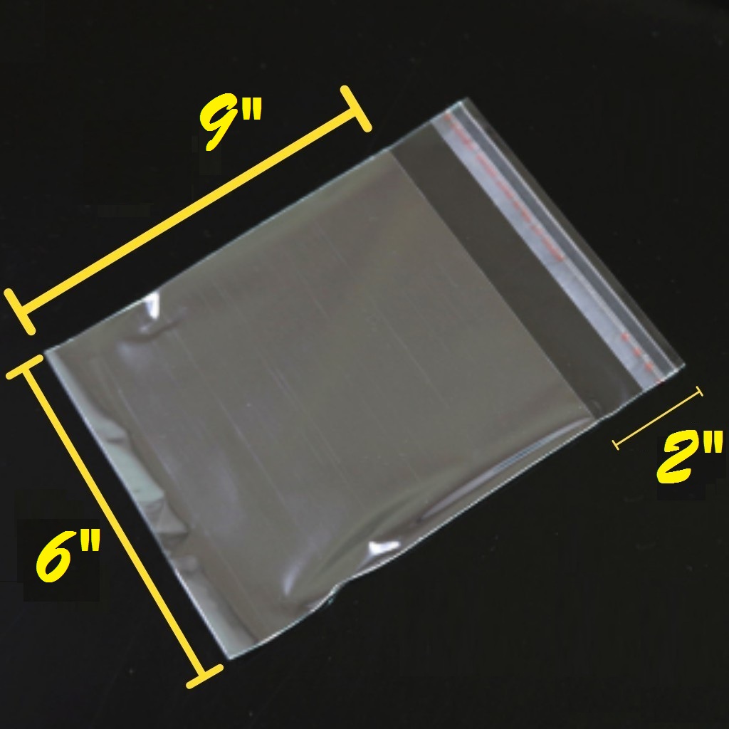 ถุงแก้วใสโอพีพี มีแถบกาว