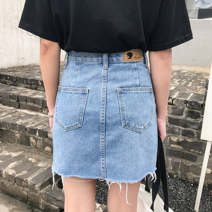 กระโปรงยีนส์ฟอก สีซีด