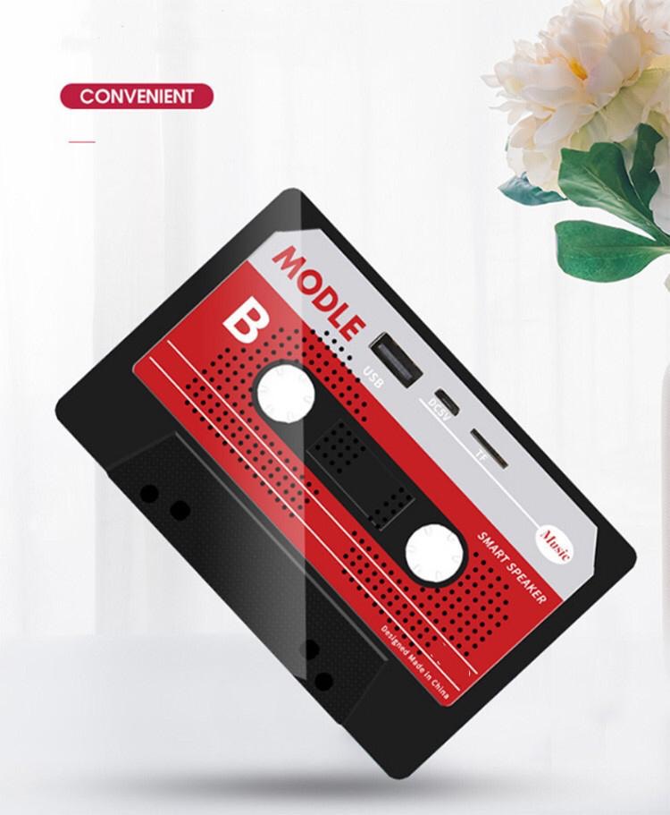 ลำโพงบลูทูธไร้สายแบบพกพา รุ่น Retro Tape Cassette
