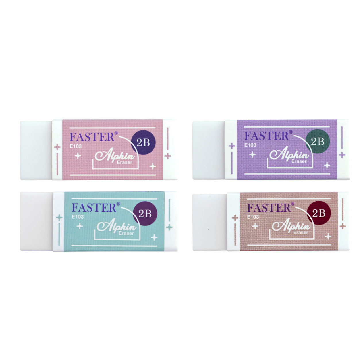 ยางลบดินสอ 2B Faster รุ่น E103 ALPHIN คละสี