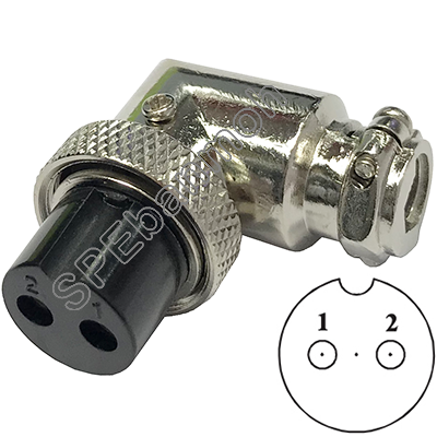 [ 2ชิ้น ] ปลั๊กเหล็ก 2 Pin ต่อสาย PL16-JWR-02 ขนาด 16มิล แบบงอ 90องศา