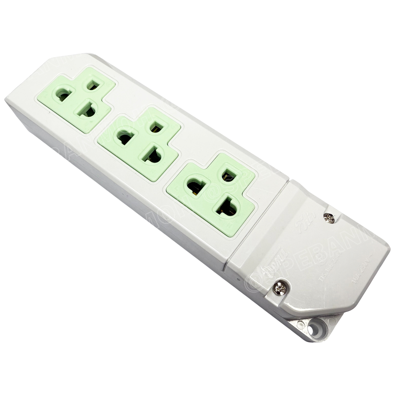 [ 1 ชิ้น / คละสี ] VENA PR-1633 16A 250VAC มอก 166-2549 เต้ารับ 3ช่อง มีกราวด์ ปลั๊กตัวเมีย วีน่า ปลั๊กลอย ปลั๊กกราวด์ลอย มีขั้วดิน มอก ทูโทน-ซีรีส์ Triplex receptacle with earthing contact TIS.166-2549 ขั้วทองเหลือง