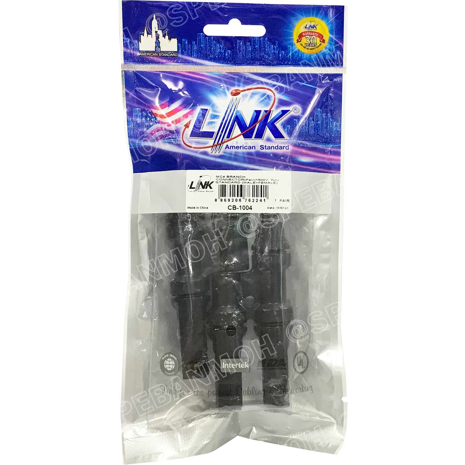 [ 1 คู่ ] CB-1004 MC4 Branch Connector 1500V TUV Standard MC4 Branch Connector MC4 เข้า 2 ออก 1 MC4 เข้า 1 ออก 2 MC4 ผู้2 เมีย1 MC4 เมีย1 ผู้2 รุ่น CB-1004 Solar Connector Branch ขั้วแยกโซล่าเซลล์ ตัวแยก MC4 แยกสายโซล่า ขั้ว MC4 แยก MC4 ขั้วแยก MC4 LINK