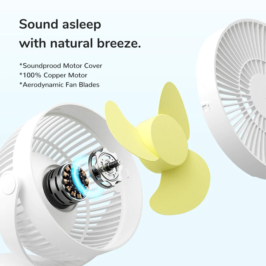 Jisulife FA18S Clip Mini Fan พัดลมตั้งโต๊ะแบบหนีบ ปรับระดับความแรงได้ 4 ระดับ หมุนได้แบบ 360 องศา ประกันศูนย์ 6 เดือน