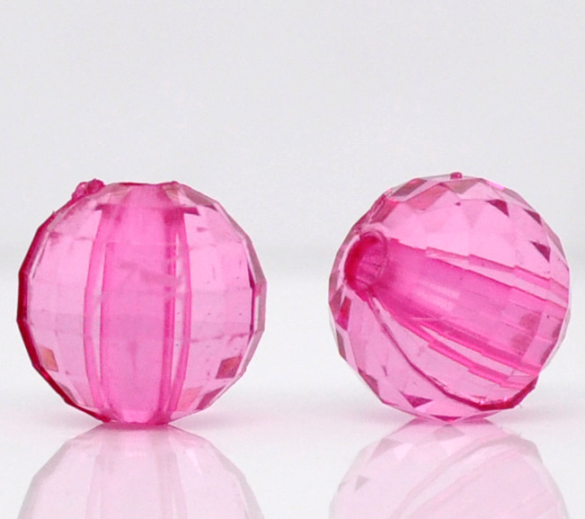 ลูกปัดอะครีลิคกลม คริสตัลสไตล์ ขนาด 8mm แพ็ค 100 เม็ด