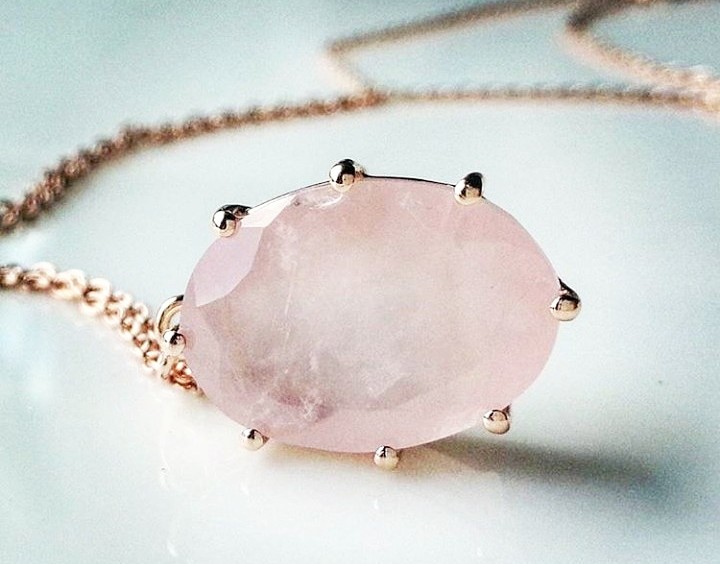 Necklace 3 Chalcedony, Rose, moon