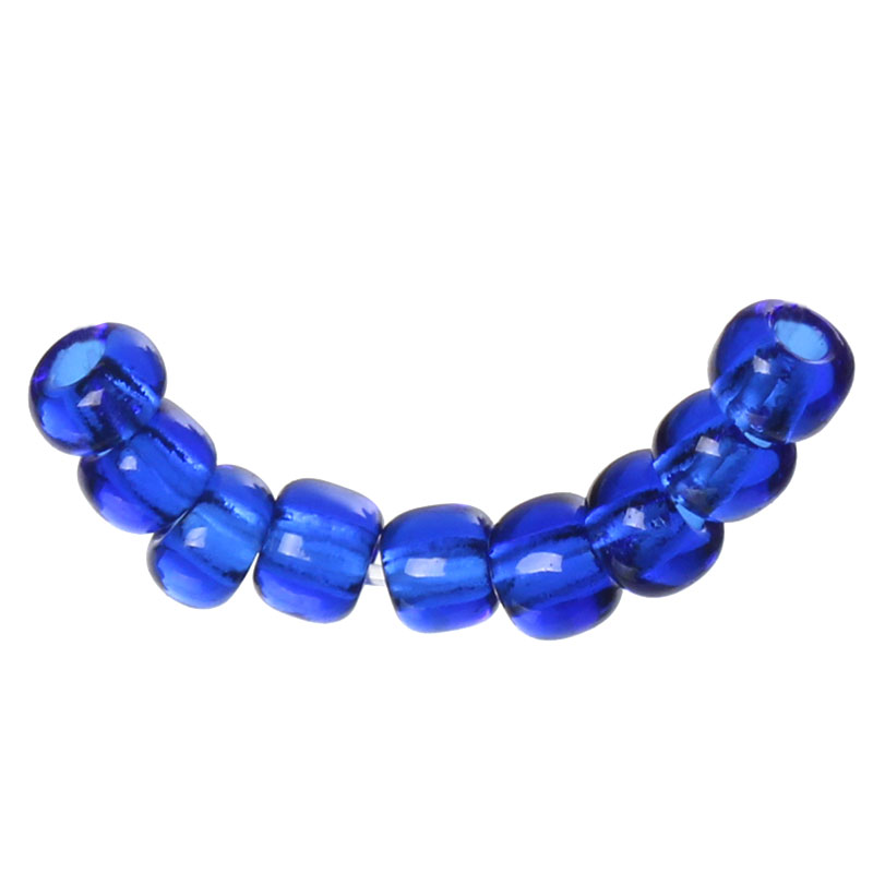 Seed beads ลูกปัดแก้วเม็ดเล็ก 10/0 ขนาด 2x2mm สีน้ำเงินหนัก 450 กรัม (ประมาณ 16000 เม็ด)