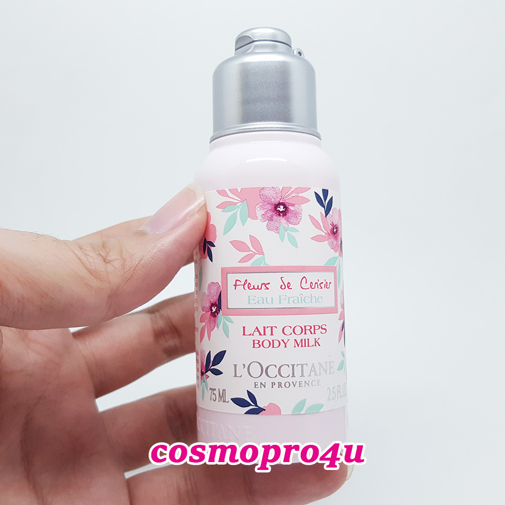 (บอดี้มิ้ลค์โลชั่น-ซากุระ) LOCCITANE Cherry Blossom Cerisier Eau Fraiche Body Milk 75ml ล๊อกซิทาน เชอรี่บลอสซั่ม พิเศษ