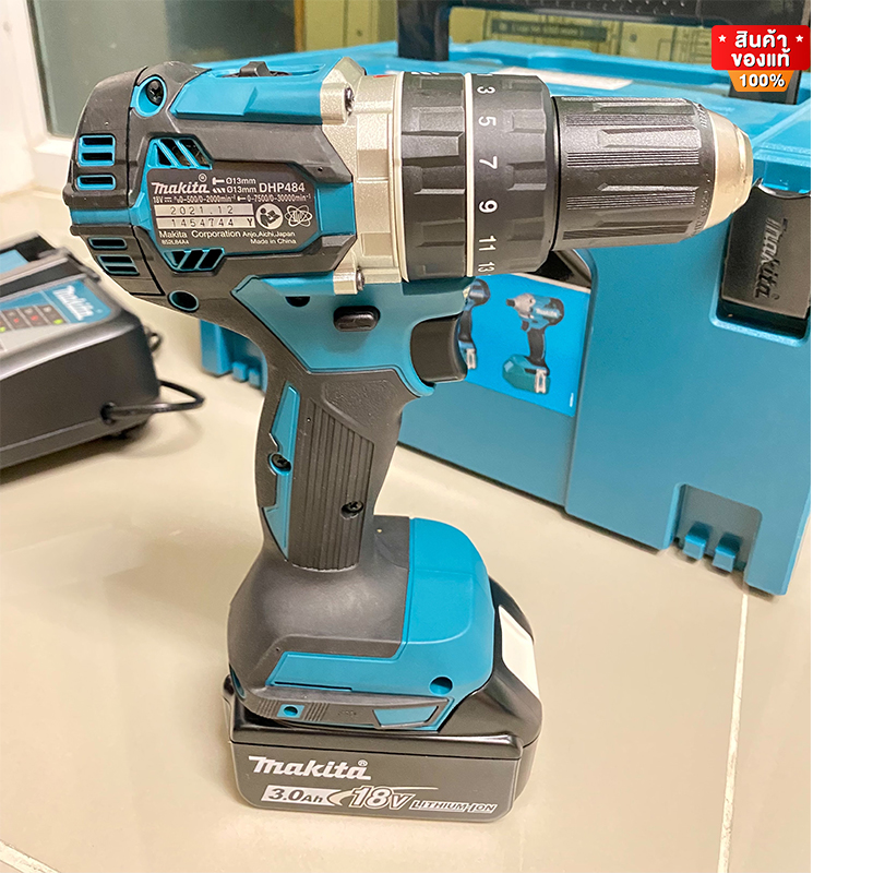 MAKITA DLX2417J Combo Kit 18V. (สว่านกระแทกDHP484Z +สว่านไขควงDTD156Z ) แบต 3.0Ah.x2 พร้อมแท่นชาร์จ BL