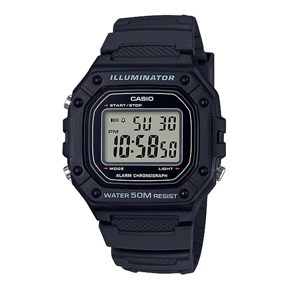 CASIO Standard รุ่น W-218H-1AVDF สีดำ สินค้าใหม่ ของแท้ รับประกันศูนย์ CMG