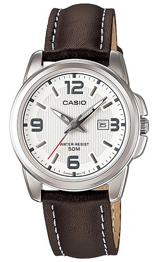 CASIO Standard รุ่น LTP-1314L-7AVDF สีน้ำตาลเข้ม หน้าปัดขาว สินค้าของเเท้ รับประกันศูนย์ CMG