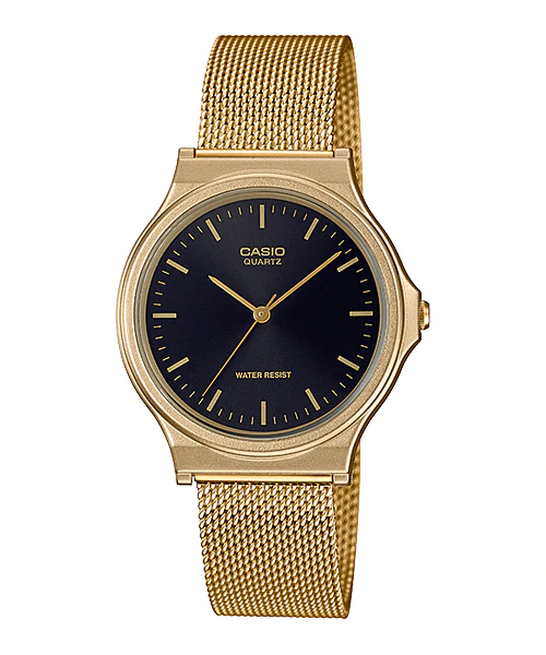 CASIO Standard รุ่น MQ-24MG-1EDF สายสแตนเลส สีทอง จอดำ สินค้าใหม่ ของแท้ รับประกันศูนย์ CMG