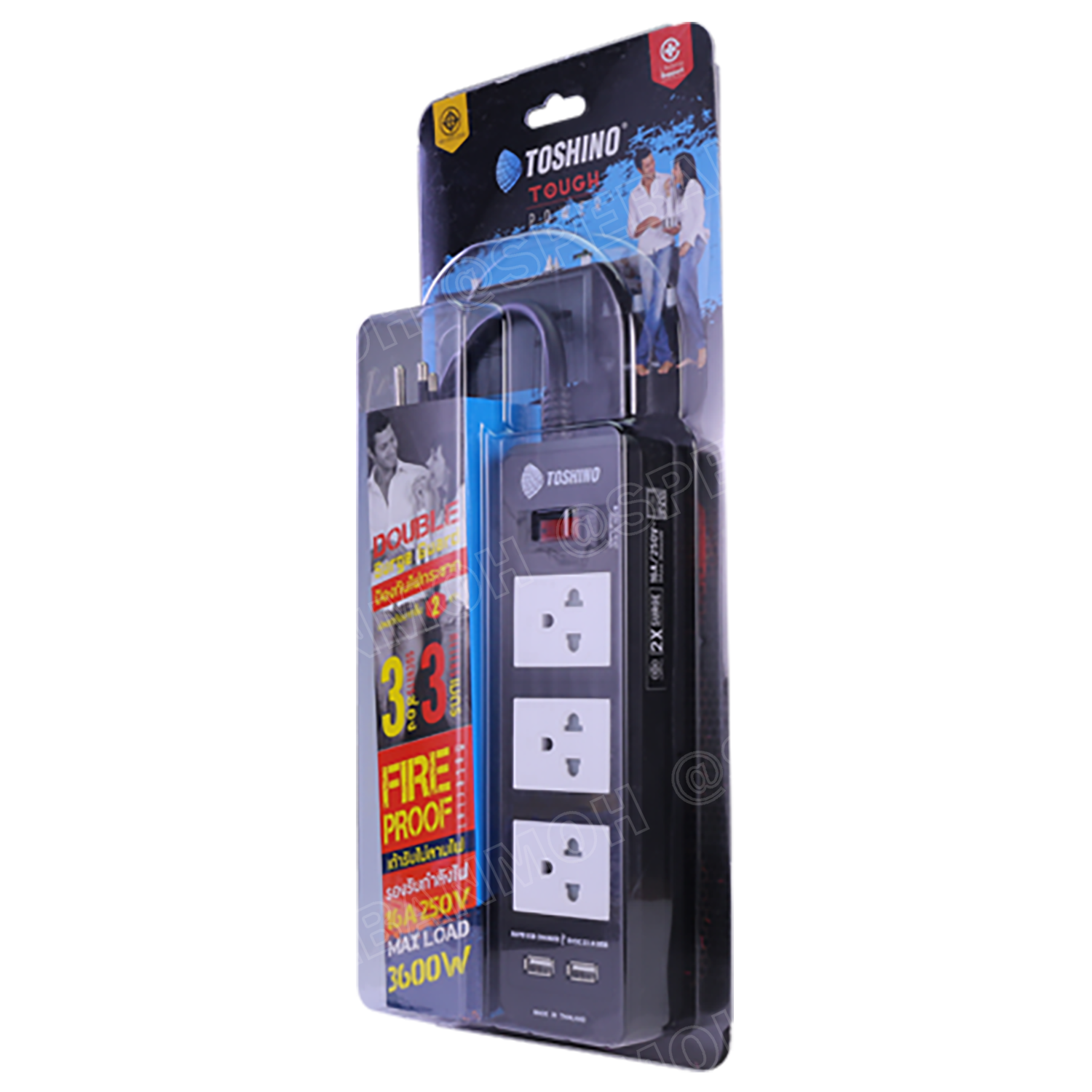 BVC315USB-3M ปลั๊กพ่วง TOSHINO รุ่น BVC Series USB ยาว 3 เมตร รางปลั๊ก TOSHINO 3ช่อง 2USB 2.1A BVC315USB 3เมตร 16A 3600W ระบบ ป้องกันกระแสไฟเกินอัตโนมัติ ระบบ ป้องกันกระแสไฟเกิน อัตโนมัติ มาตรฐาน ม่านนิรภัย ป้องกันนิ้วมือสัมผัสทองเหลืองด้านใน เต้ารับผลิตจ
