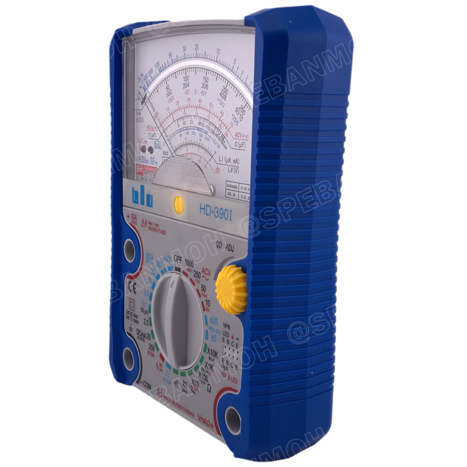 [ 1เครื่อง ] HD-390I มัลติมิเตอร์แบบเข็มอนาล็อก Blu Professional Analogue Multimeter มิเตอร์วัดไฟ วัดโวลต์ วัดกระแส มิเตอร์ AC DC มิเตอร์เข็ม วัดกะแส มัลติมิตเตอร์ แบบเข็ม กระแสตรง กระแสสลับ ค่าความต้านทาน 100VAC/DC DC500mA CATIII แม่นยำสูง