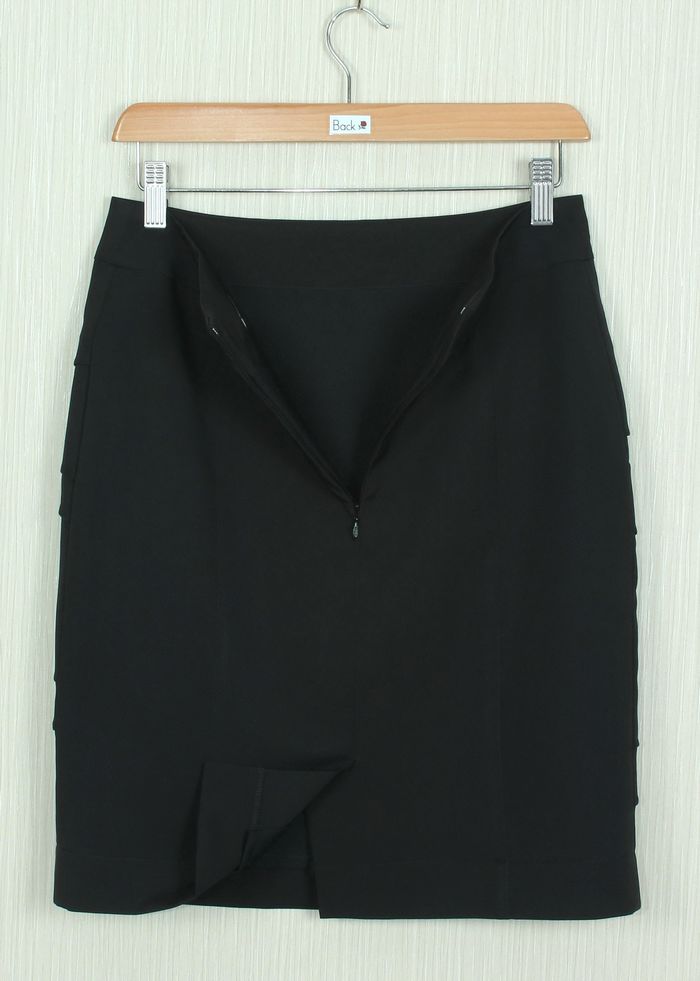 กระโปรงแฟชั่น&ทำงาน กระโปรงทรงสอบ ผ้าไหมอิตาลีสีดำ / SK-258