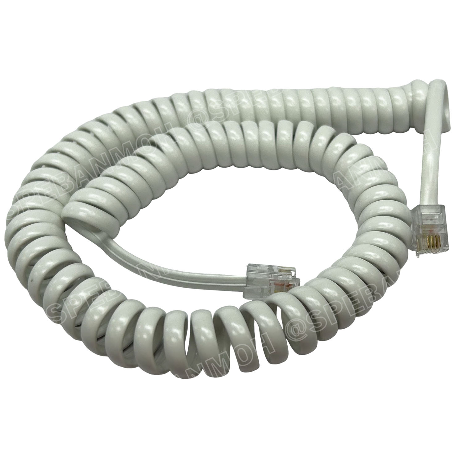 [ 1เส้น ] RJ11-4P4C สายโทรศัพท์ แบบขดสปรืง 4P ยืดได้ยาว 3เมตร RJ11 4P4C สำเร็จรูปพร้อมใช้งาน Spring Telephone Extension Cable RJ11 4P 4C ใช้ในการเชื่อมต่อ โทรศัพท์ เครื่อง แฟกซ์ โทรสาร โมเด็ม Adsl สายโทรศัพท์บ้าน 2C 4C