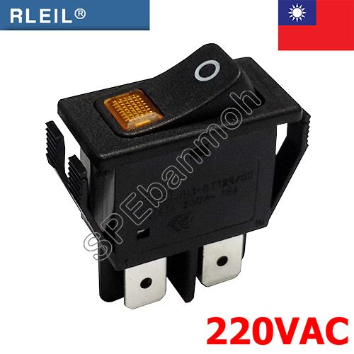 [ 1 ชิ้น ] RL1-8 220V เหลือง Yellow RLEIL Switch RL1-8 สวิทช์กระดก RL Rocker Switch RL1-8 สวิทช์ กระดก Switch ON-OFF 16A 250VAC RL1 Switch สวิทกระดก สวิตช์กระดก On Off สวิทช์ 4ขา on off สวิตช์กระดก ปิด เปิด on off Taiwan 4Pin On-Off