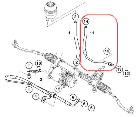 ท่อน้ำมันเพาเวอร์ไหลกลับ MINI COOPER R50, R52, R53 (32416781745) /แท้