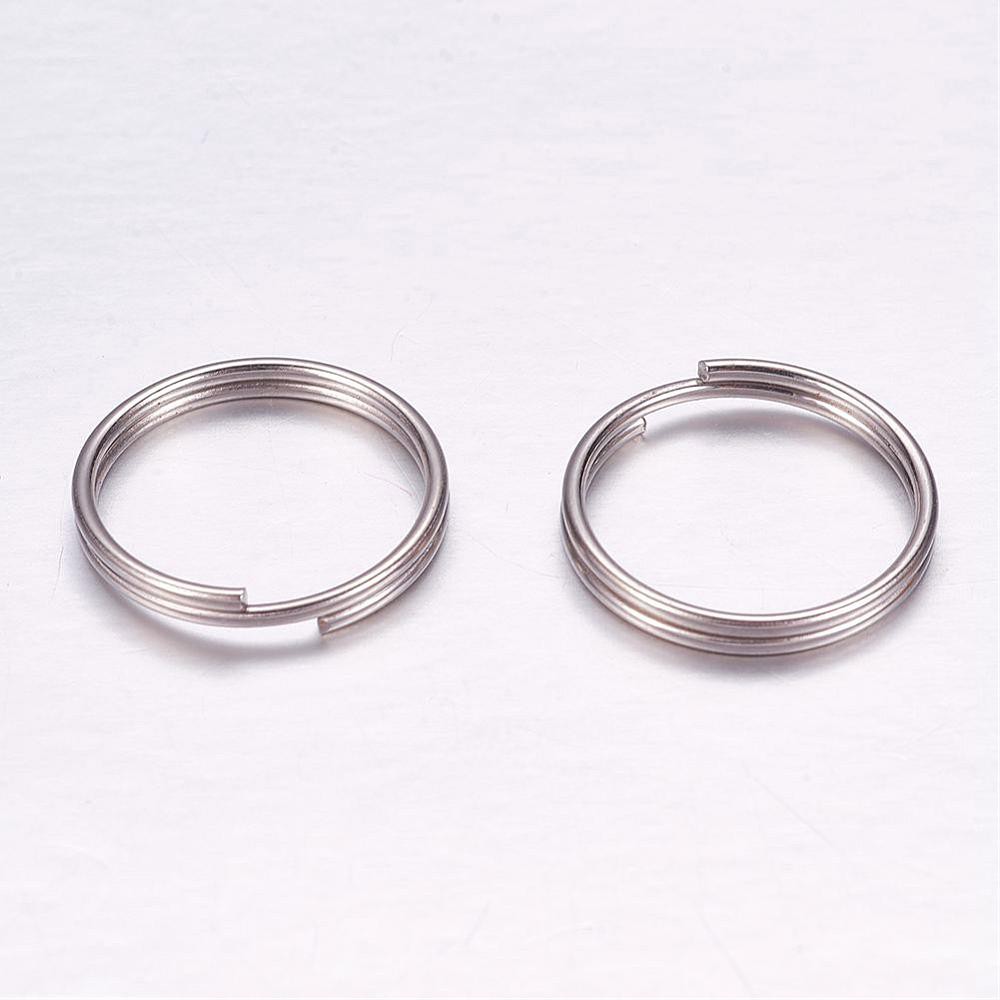 ห่วงกุญแจวงแหวนเกลียวสองชั้น สแตนเลส SS304 ขนาด 15x1.8 มม. จำนวน 50 อัน