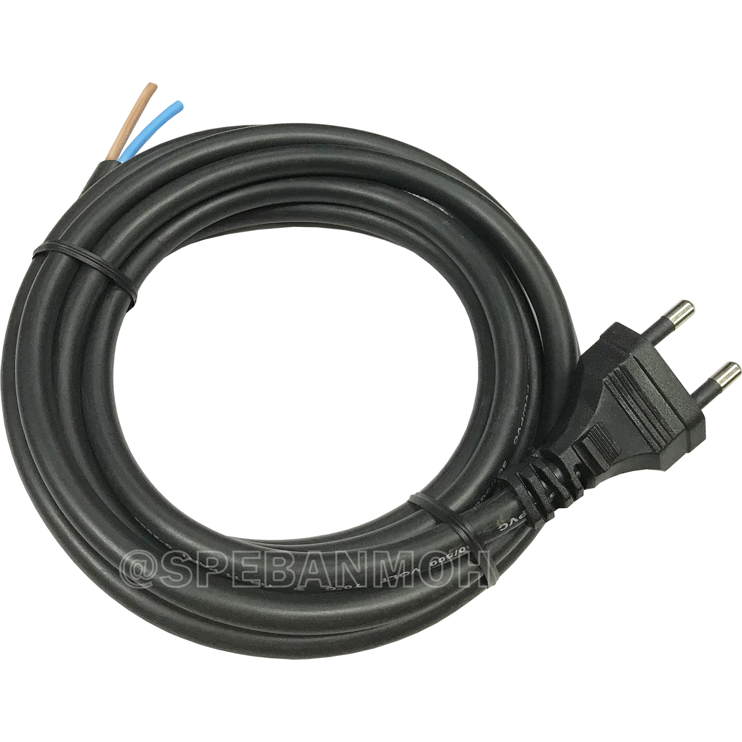 [ 1 ชิ้น ] PC-6058 สายหล่อหัว 2x1.0sq.mm. สายหล่อหัว 2x1.0sq.mm. หล่อปลั๊กไฟ VCT ขนาด 2x1.0 VCT ปลั๊กไฟสำเร็จหล่อหัว ปลั๊กตัวผู้พร้อมสายไฟปลายเปลือย ต่อปลั๊กไฟ Vct สำเร็จรูป มาตรฐาน มอก. สายต่อปลั๊กพ่วง ขากลม สายสำเร็จ