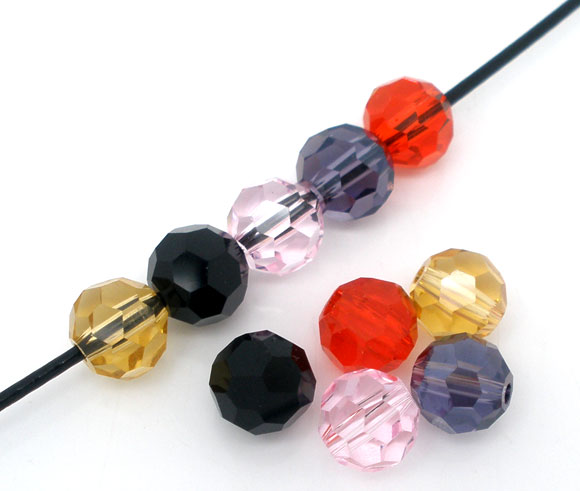 ลูกปัดคริสตัลควอทซ์ 5000 ขนาด 6มม. แพ็ค 20 เม็ด เลือกสีก่อนค่ะ