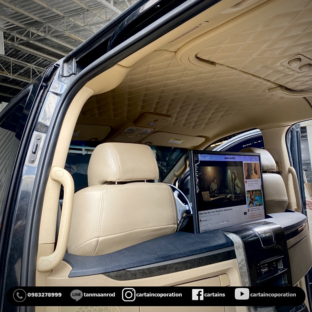 หุ้มหนังหลังคาลายตาราง พร้อมรางไฟ (LED Neon Flex