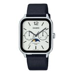 CASIO รุ่น MTP-M305L-7AVDF สายหนัง สีดำ จอขาว สินค้าใหม่ ของเเท้ รับประกันศูนย์ CMG 1 ปี