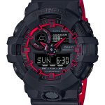 CASIO G-SHOCK รุ่น GA-700SE-1A4DR สีดำ แดง สายทูโทน สินค้าของเเท้ รับประกันศูนย์ CMG 1ปี