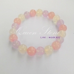 อาเกตสีขาว+ โรส ควอตซ์ + คาลซิโดนี 8 มิล