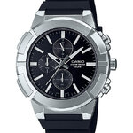 CASIO รุ่น MTP-E501-1AVDF กรอบสีเงิน สายเรซิ่น สีดำ สินค้าใหม่ ของเเท้ รับประกันศูนย์ CMG 1 ปี