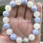 บลูเลซอาเกต + มูนสโตน 10 มิล (High Quality)