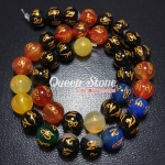 อาเกต5สีลายคาถาทิเบธ 10 มิล *หิน*