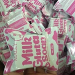 สบู่นมมุก ชมพู White pearl soap