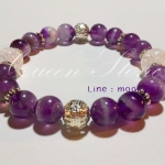 อเมทิสต์ + เกล็ดหิมะ 8 มิล